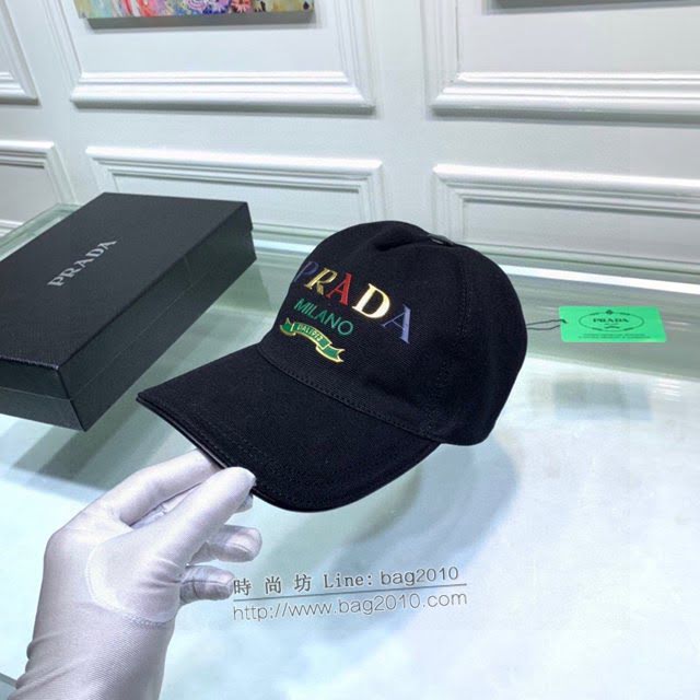 Prada男女同款帽子 普拉達字母刺繡鴨舌帽棒球帽  mm1733